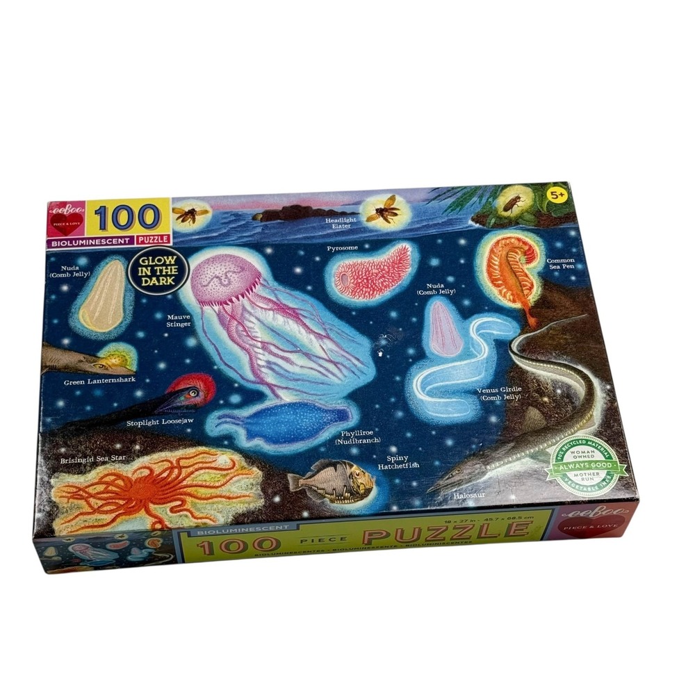 eeBoo Bioluminescent 100 Pieces Puzzle Complete